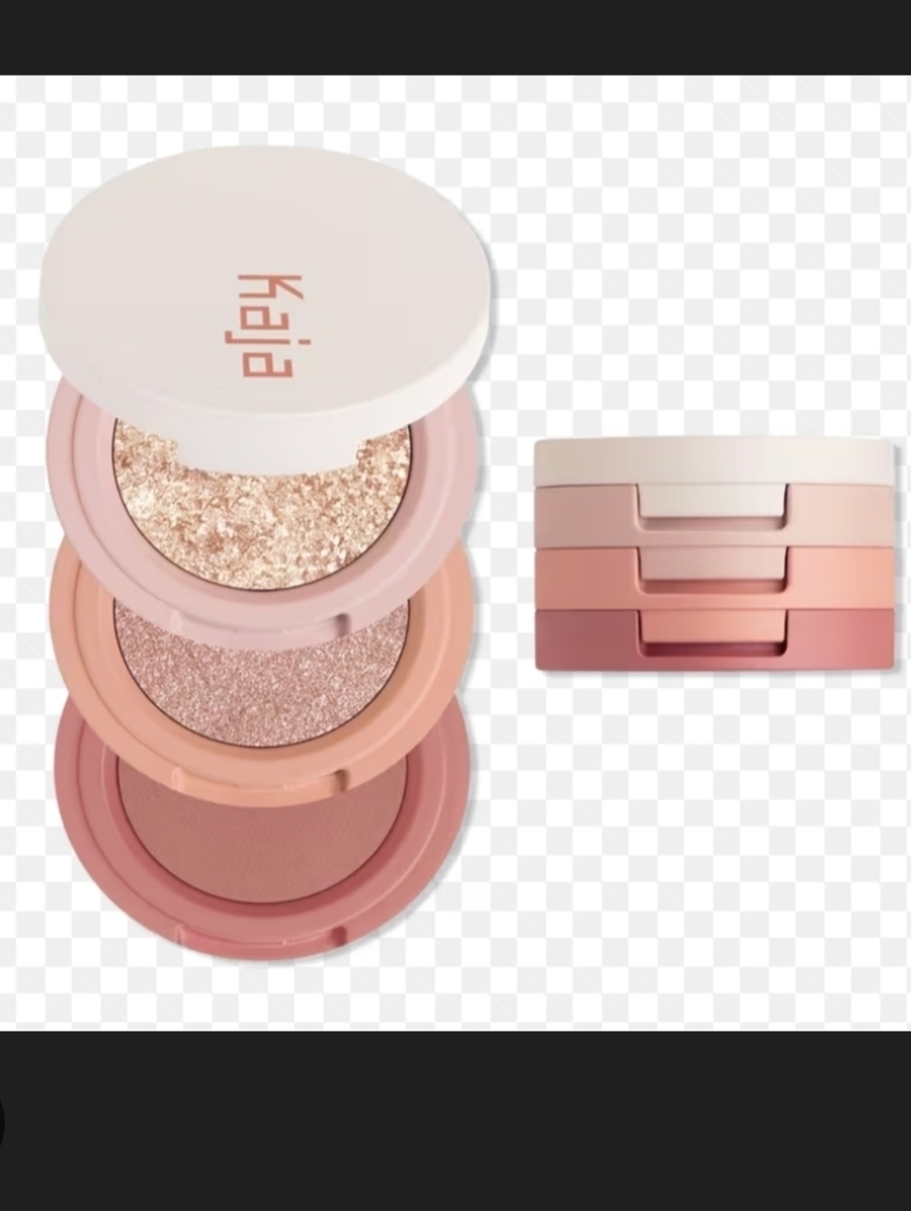 The Kaja Beauty Bento Bouncy Eyeshadow Trio in Peach Madeline